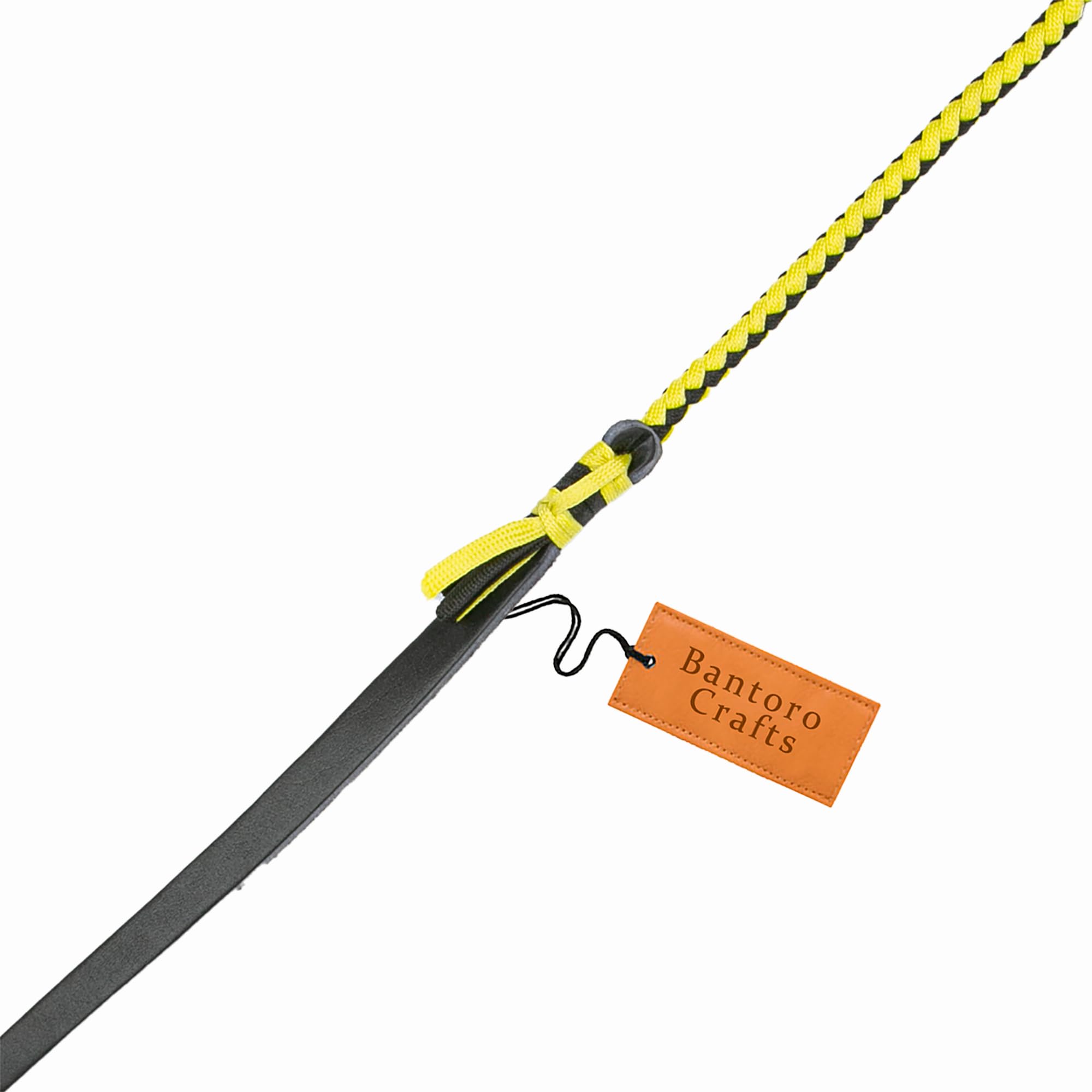 Nero e Giallo Paracord/Frusta in Nylon Frusta 16 trecce Fili Intrecciatura in Pelle Pancia e Rinforzo in Pelle all'Interno Frusta rumorosa Che schiocca