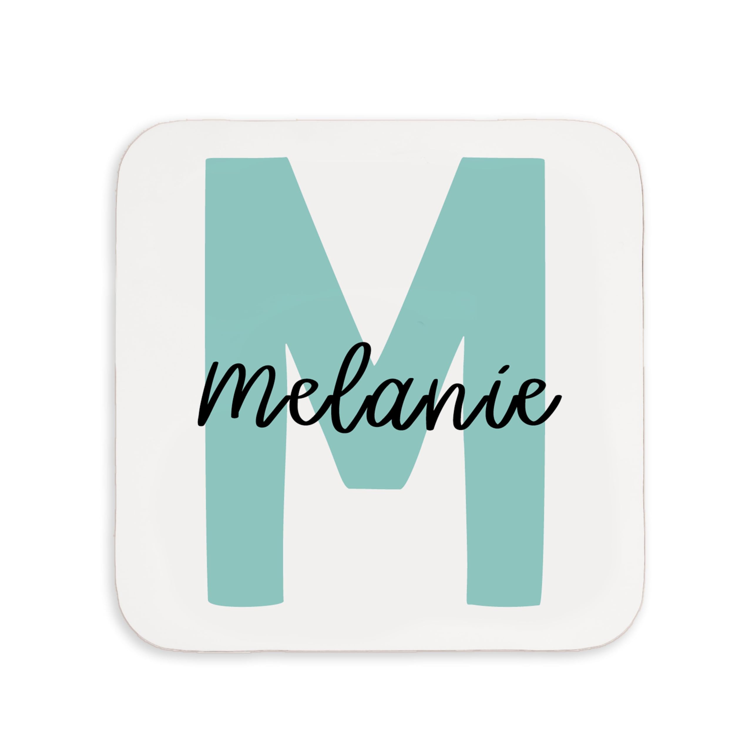 Personalised Mug with Name and Initial, Personalised Gifts for Women Coffee Mug Coffee Cup, customised Gifts, Mugs for Women, Coffee Mugs, Personalised Gifts for Girls (Aquamarine Coaster)