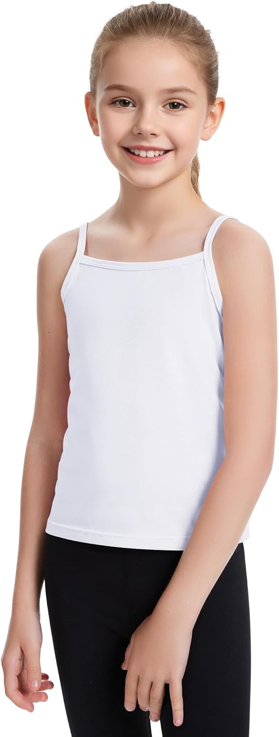 Auranso Girls Undershirts Toddler Cami Camisole Adjustable Straps Sleeveless Cotton Tank Tops for Girls - Image 4