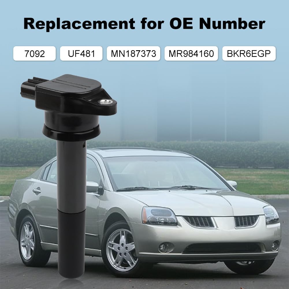 JDMON 6pcs Ignition Coils and Spark Plugs Kits Compatible with Mitsubishi Endeavor 2004-2008, Galant 2004-2007 3.8L V6 Replacement for UF481, MN187373, MR984160, 7092, BKR6EGP