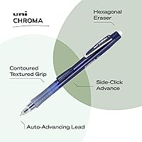 Vista 4 de uniball Chroma Mechanical Pencil Starter Kit, 0.7mm, HB #2, Assorted Barrels, 4 Pack