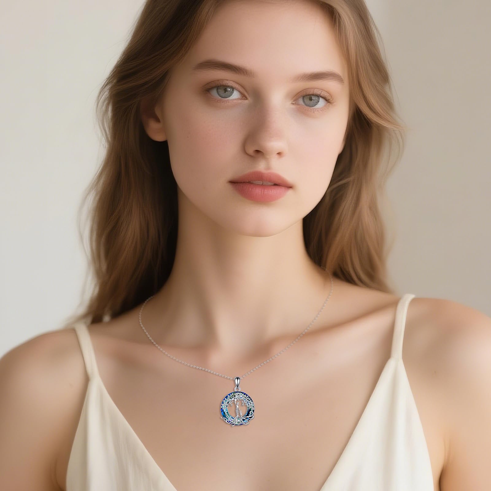 ONEFINITY Madre Collana in argento Sterling 925 con albero della vita, madre e figlia, collana per la festa della mamma, gioielli per la mamma, Cristallo