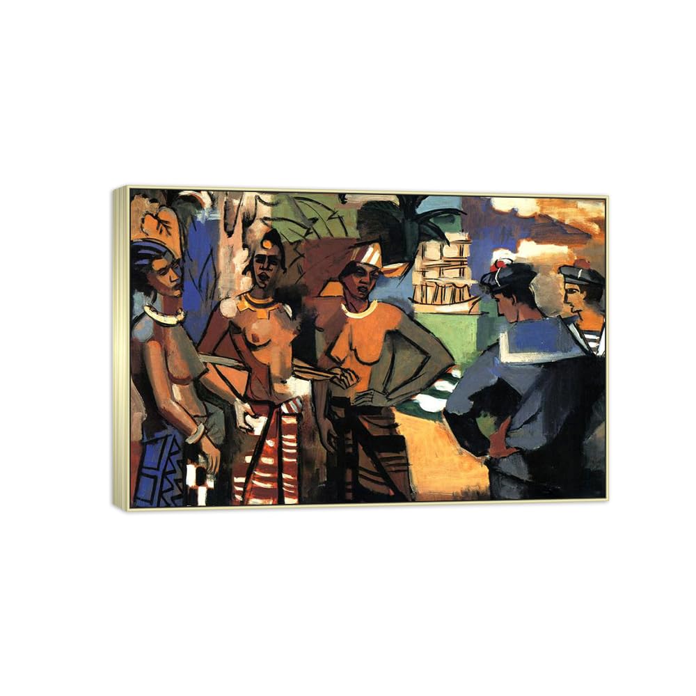 SDYSKKUG André Lhote Famous Wall Art for Living Room. Canvas Prints. Paris. Artwork Painting Reproduction Modern Home Decor 120x80cm Silver Frame
