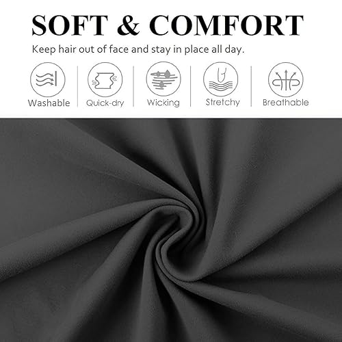 Miniatura 2 de Huachi Banda para la cabeza para mujer, para entrenamiento de cabello, yoga, diademas anchas para el cabello de mujer, antideslizantes, accesorios