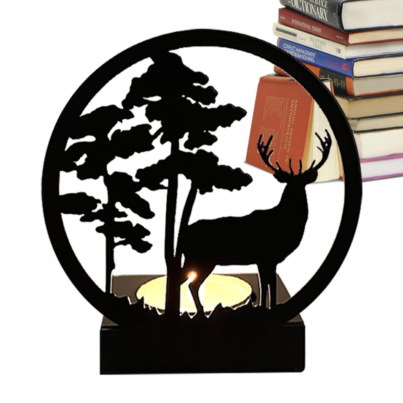 フランス製アイアン サンタクロース＆トナカイのキャンドルスタンド