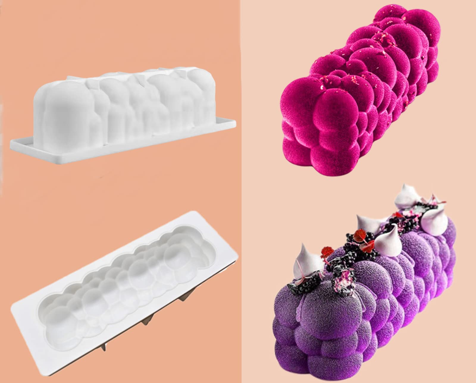 Lot De 2 Moules En Silicone En Forme D'étoiles 3D Pour La Fabrication De Fondants, Bonbons, Chocolats, Desserts, Glaçons, Gommes, Biscuits, Plâtre, Décoration De Gâteau, Décoration De Gâteau