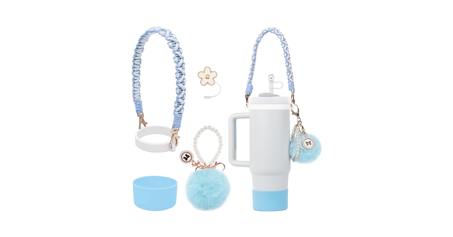 stanley guess stonecustom skulltop＆chain Swiss Blue Topaz & White Lab-Created Sapphire Double Halo