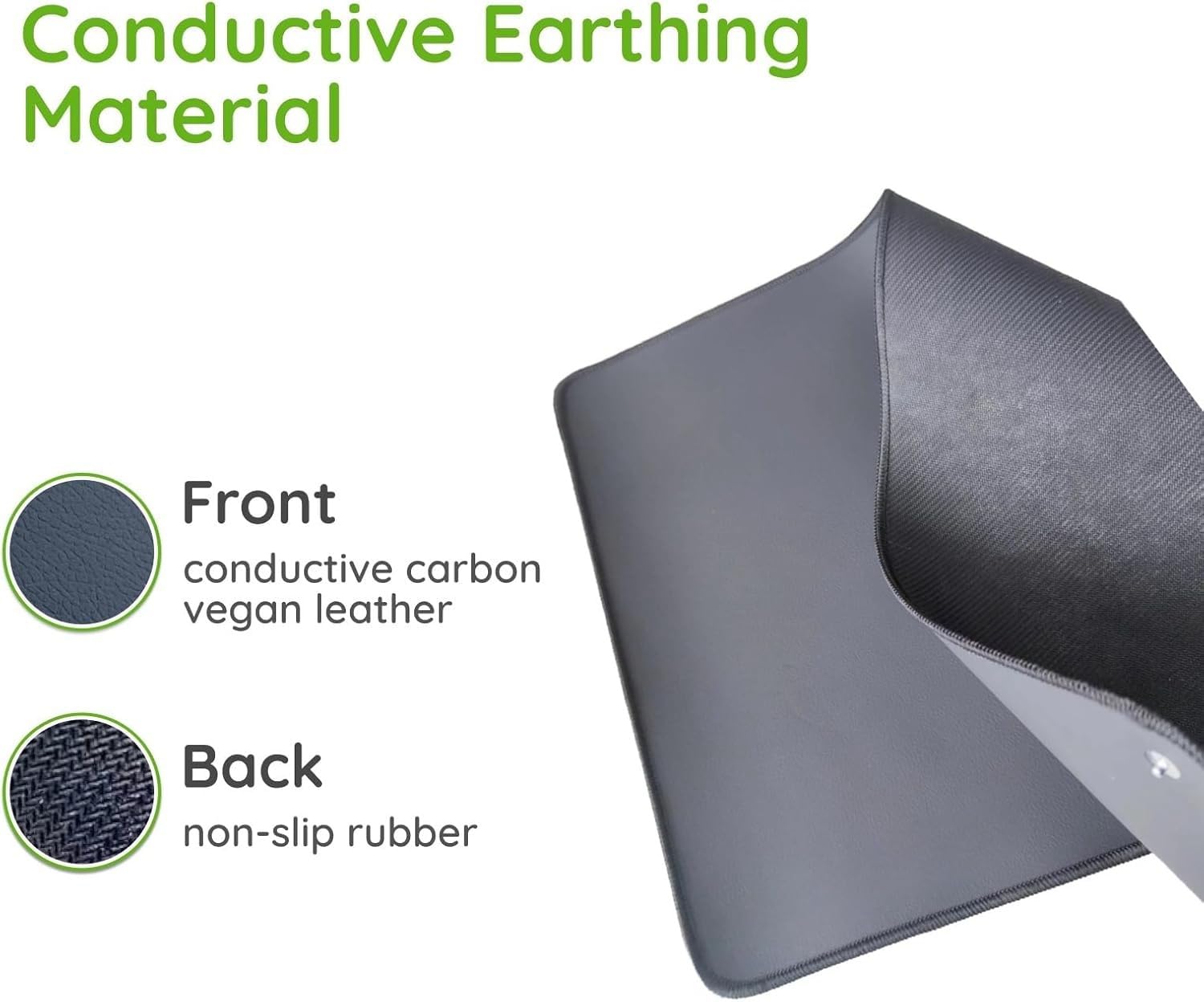 Kit tappetino di messa a terra da 24,9 x 68,1 cm con adattatore per cavo di messa a terra da 5 m incluso. Terapia naturale di messa a terra per qualità del sonno, infiammazione, sollievo dal dolore e