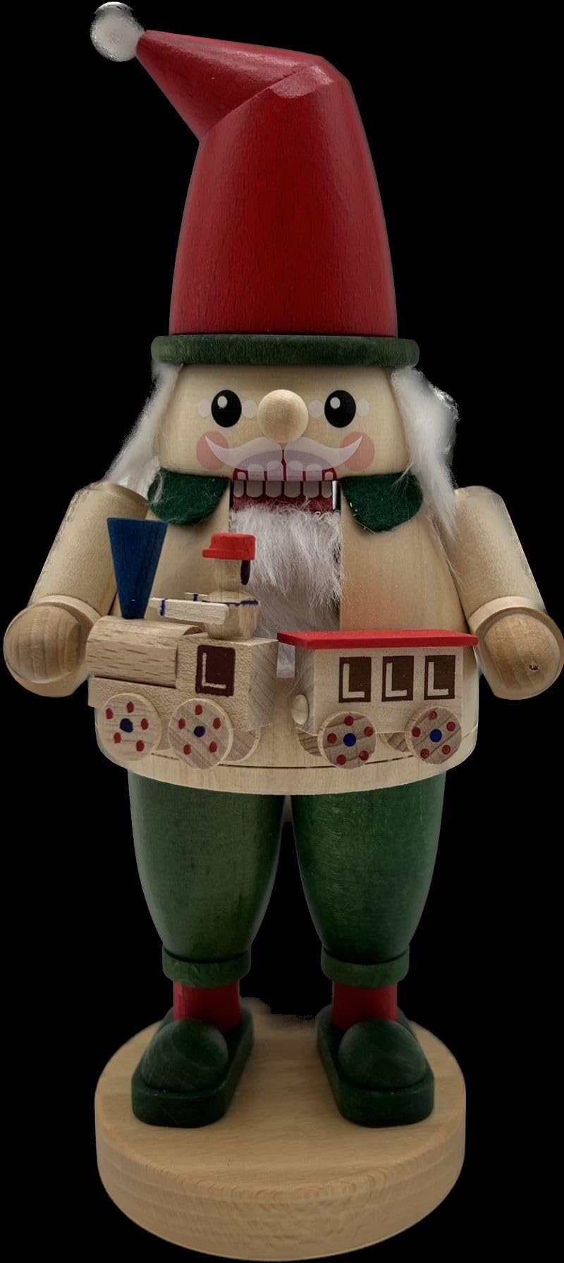 Casse-noisette nain et son train miniature de 23 cm, le cadeau de Noël traditionnel idéal