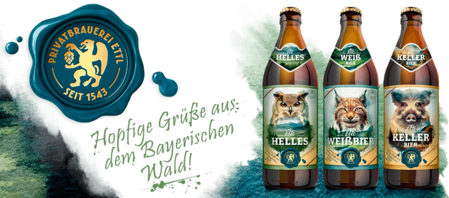 Ettl | 12 x 0,5 l Bierspezialitäten aus der Privatbrauerei Ettl | Bierset | Probierset | Biergeschenk für alle Bierliebhaber (12x0,5l, Mix-Set)