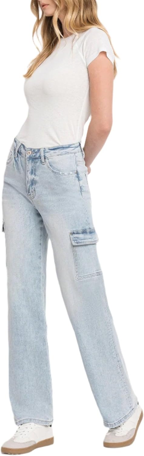 Vervet - 90's Vintage Super High Rise Cargo Straight Jeans (32" Inseam) - T5790 - Includes Official Tag