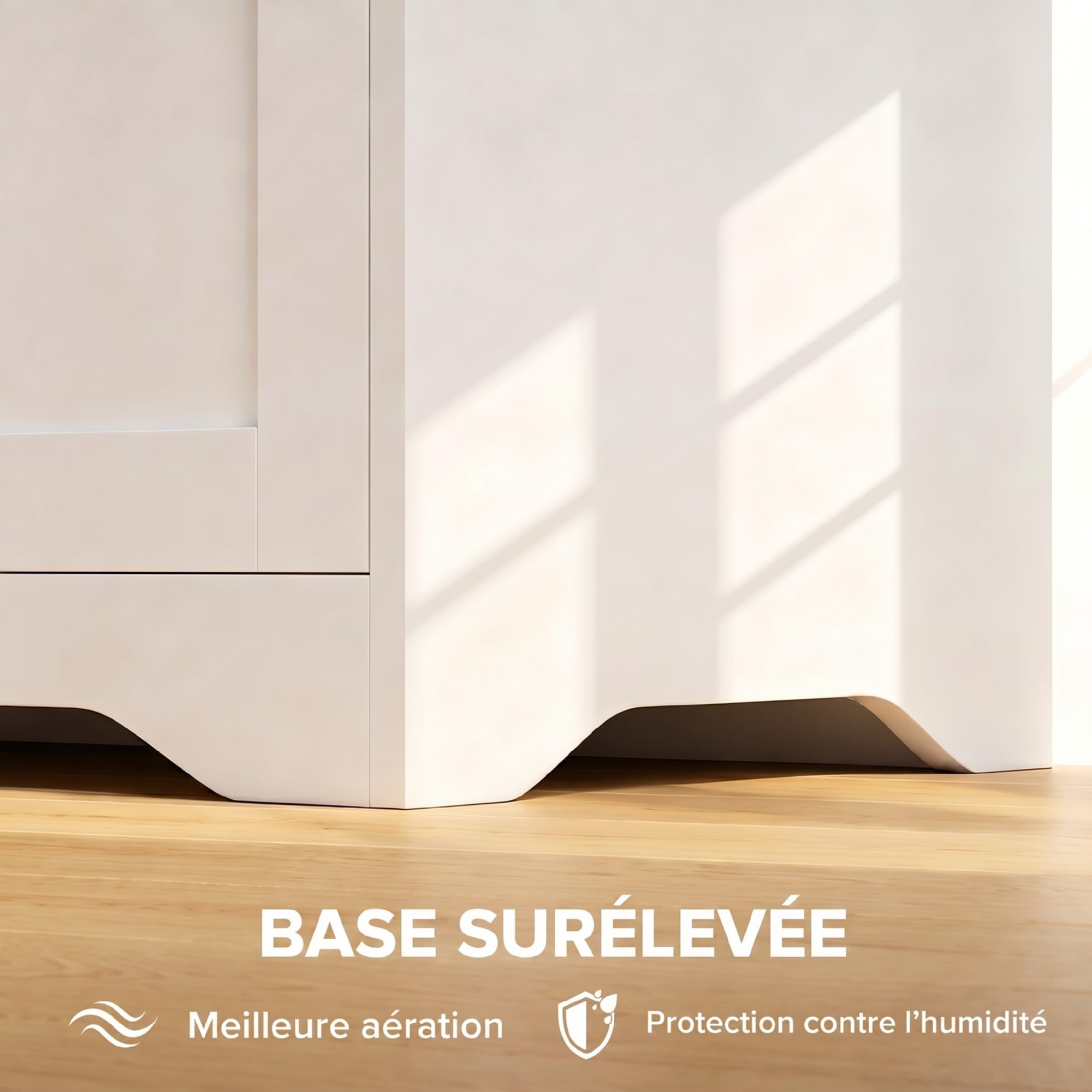 HOMCOM Coffre de Rangement 136 L Design sans Poignée 100 x 40 x 45 cm Blanc