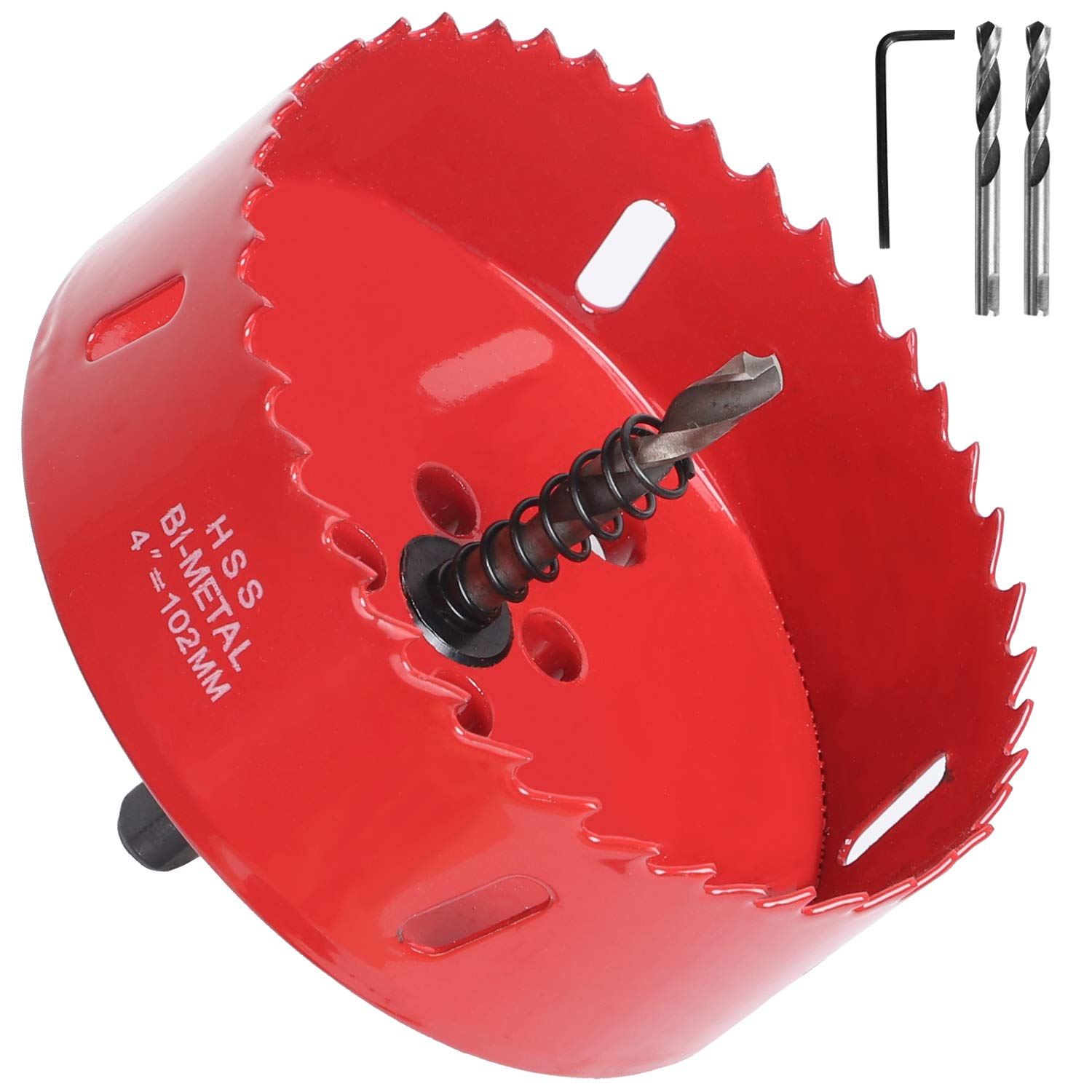 KINJOEK 4 Inch 102 mm HSS BI-Metal Hole Saw, Heavy Duty Steel Cornhole Board Hole Saw Blade Corn Circular Hole Tool Drill Bit Saw Cutting for Wood