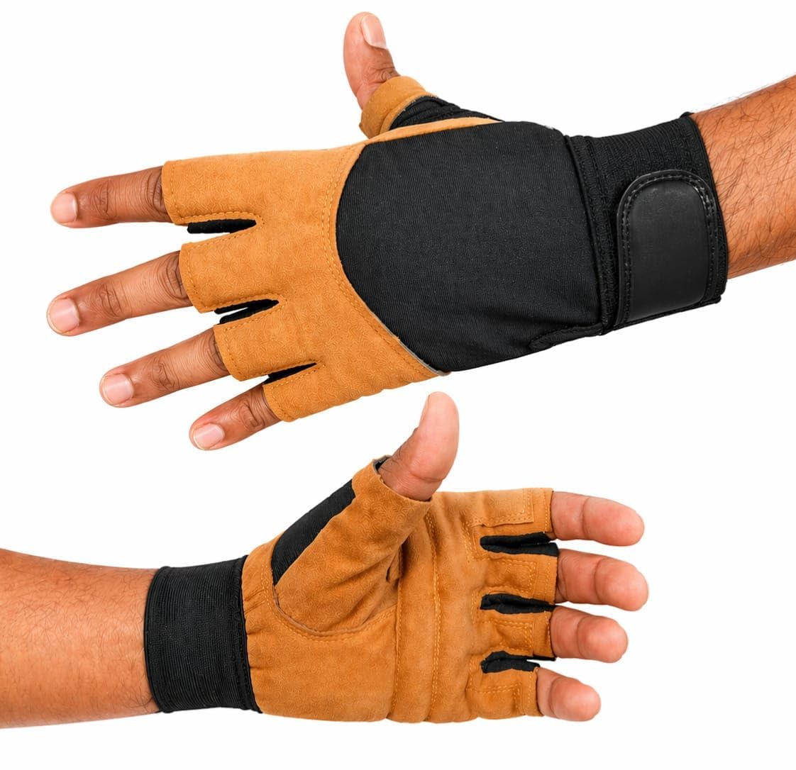 Half Finger Gym Gloves for Men & Women | Weight Lifting Workout Gloves with Wrist Support | Anti-Slip Fitness Gloves for Gym, Cycling, Training & Crossfit-image-47