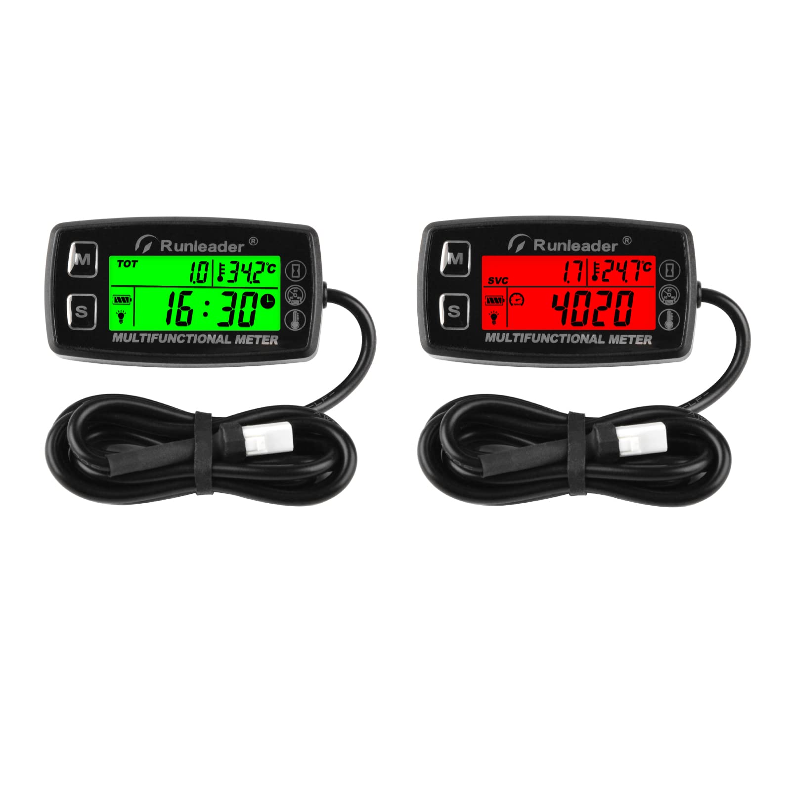 Buy Runleader Digital Tach Hour Meter,Engine Temperature Gauge,Alert