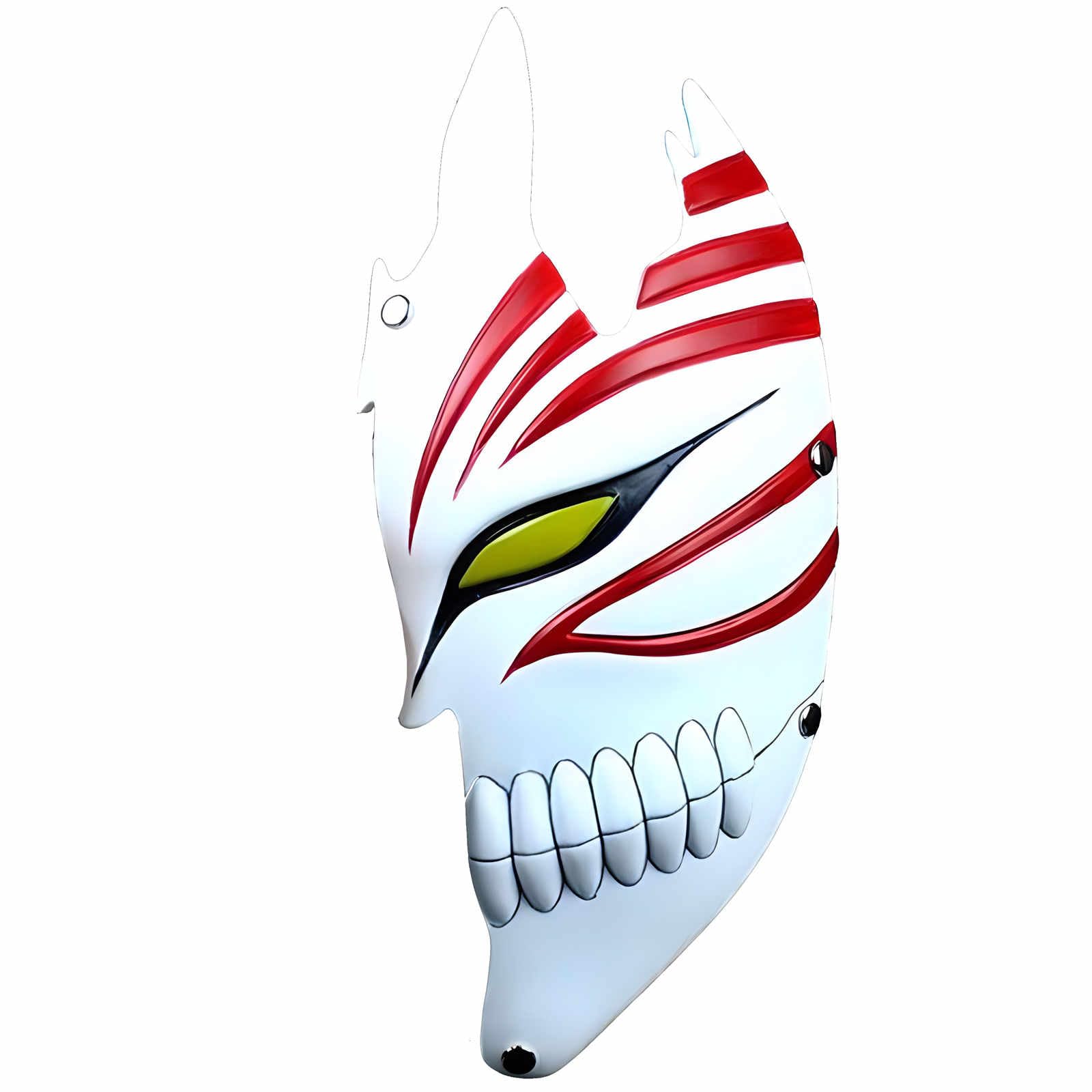 Charmgle Unisex Half Face Kurosaki Ichigo's Void Death Mask Halloween Prop Anime Makeup Ball Party Jojo Mask Mask Cartoon Eagel Mask Red (Half Face)