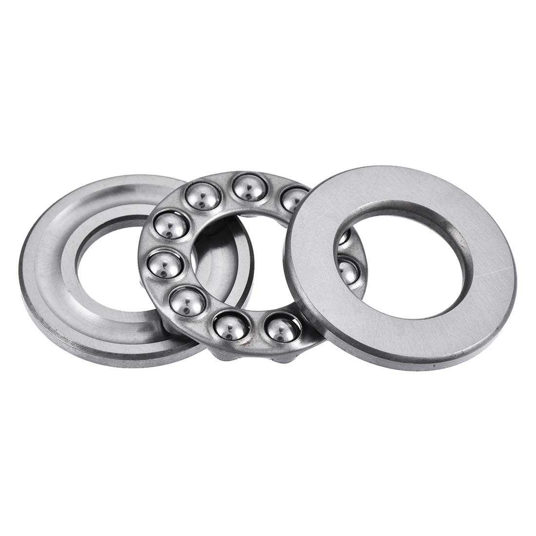 sourcingmap 51204 Thrust Ball Bearings 20mm x 40mm x 14mm Chrome Steel One-Way Rolling Direction 3pcs