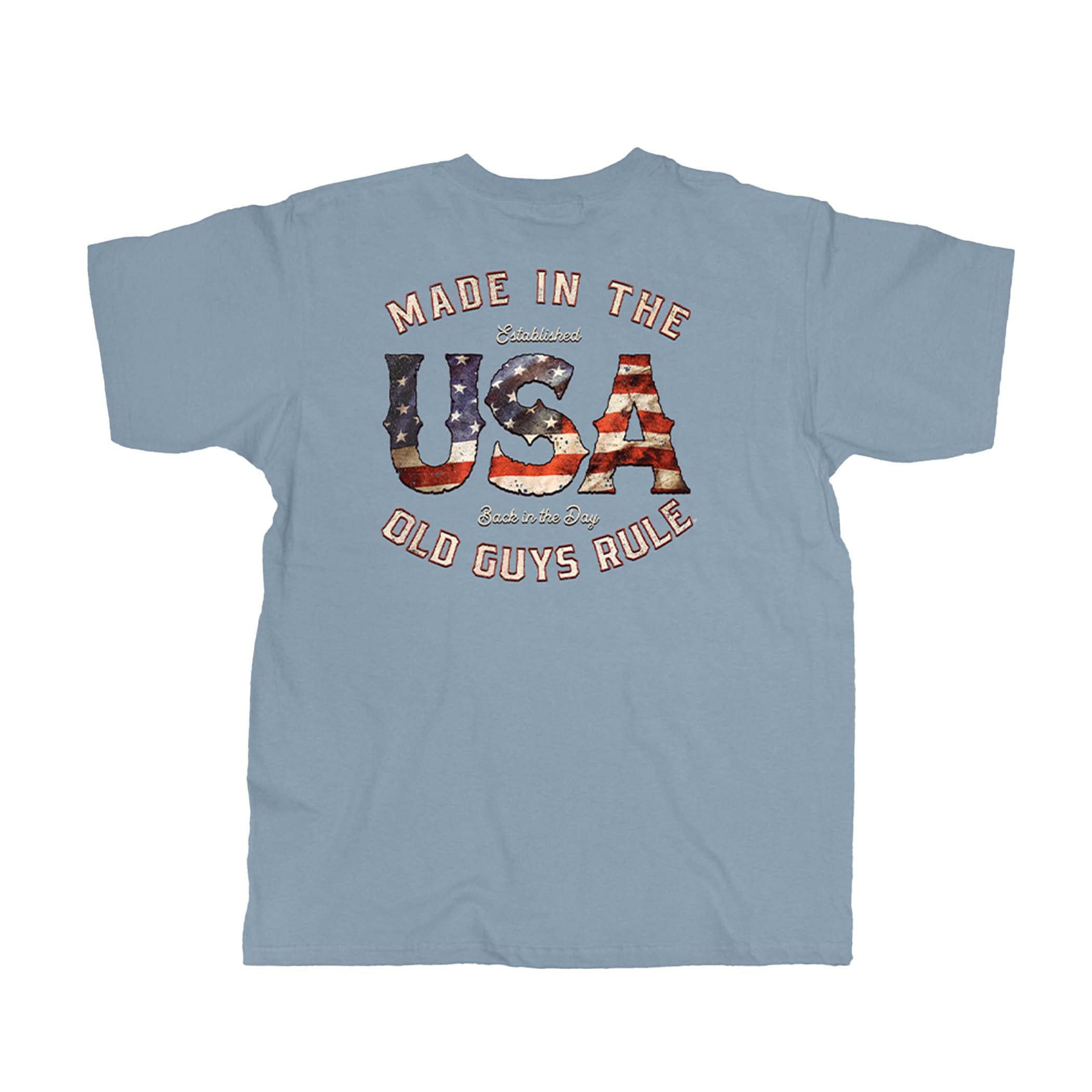 OLD GUYS RULE Mens Graphic T-Shirt Made in The USA - 4th of July Veterans Day Memorial Day