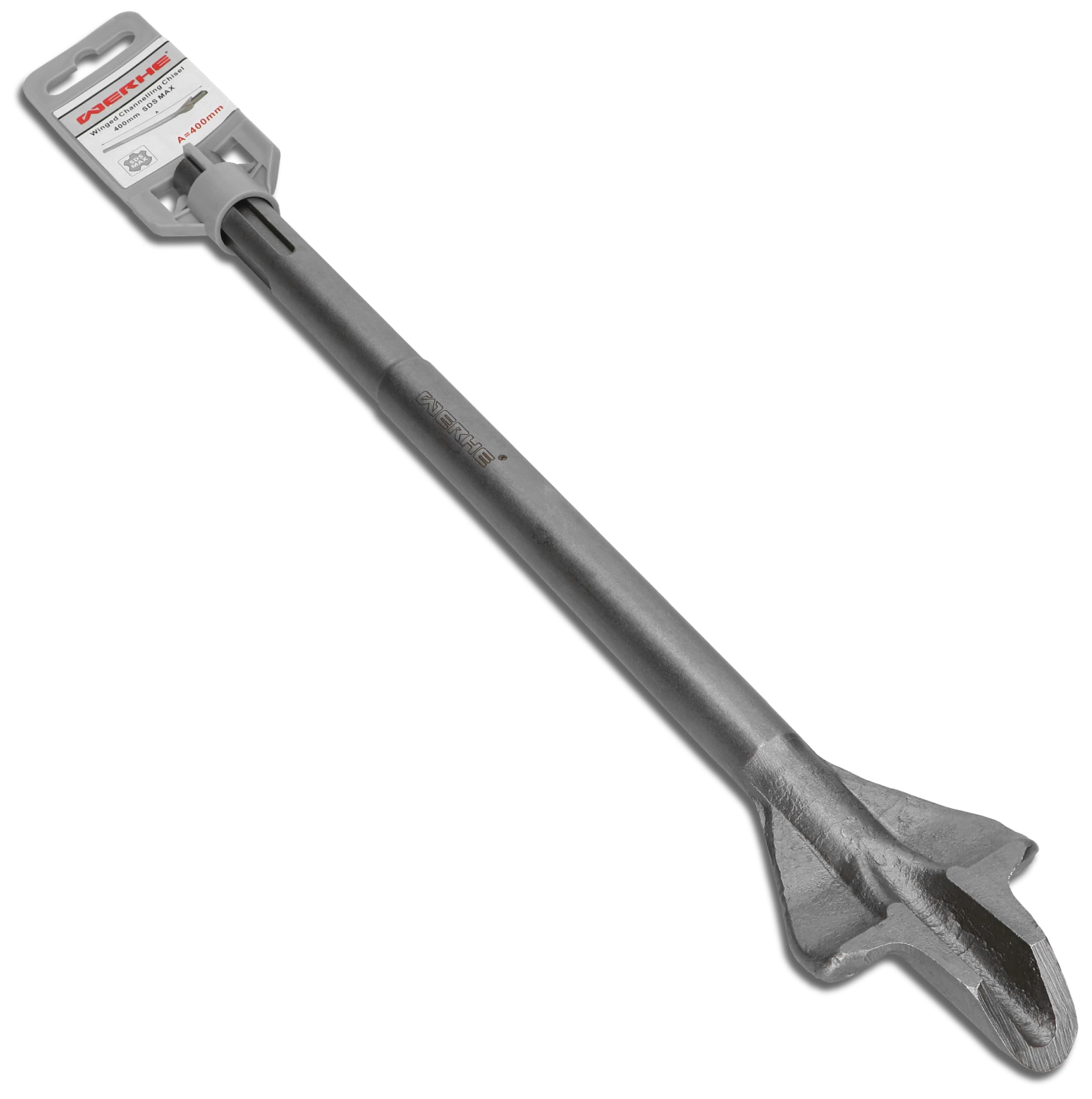 WERHE Wing Chisel SDS MAX 60 x 400 mm, Robust Channel Chisel for Rotary Hammer