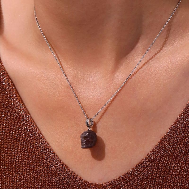 Image of GNOCE Skull Pendant Charm Silver Dangle Charms Bead fit Bracelet /Necklace Jewelry Gift for Women Men