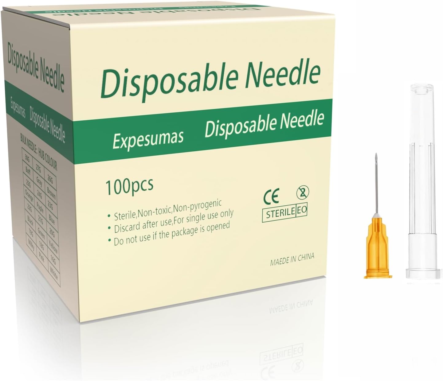 100 Pack 25 Gauge 5/8 Inch Sterile Disposable Lab Supplies, Scientific and Industrial Dispensing Needle Accessories