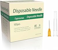 Vista 7 de Paquete de 100 agujas de inyección desechables estériles de 30 Ga de 1/2 pulgada con tapa para accesorios de aguja dispensadora de laboratorio
