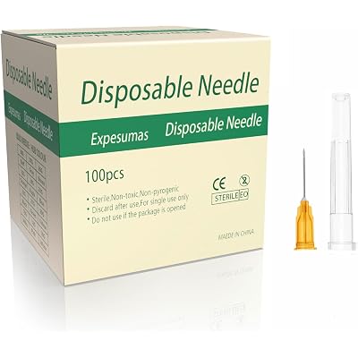 100 Pack 25 Gauge 5/8 Inch Sterile Disposable Lab Supplies, Scientific and Industrial Dispensing Needle Accessories