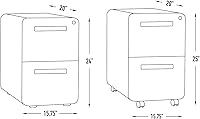 Vista 3 de Laura Davidson Furniture Stockpile Archivador Móvil de 2 Cajones con Cerradura - Archivador de Metal Bajo Escritorio, Carpetas de Archivos