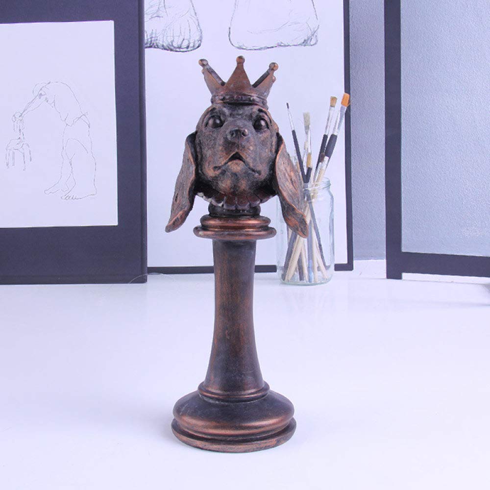 Statue de chien roi créative en résine : un artisanat d'art durable et raffiné