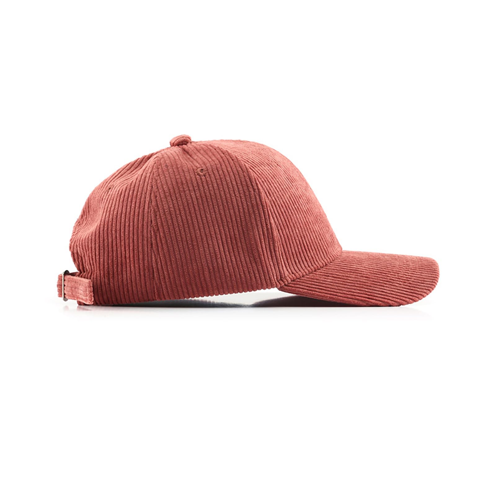 Corduroy Hat Low Profile Solid Color Baseball Caps Sun Hat Adjustable for Men and Women, Pomelo Red, M/L