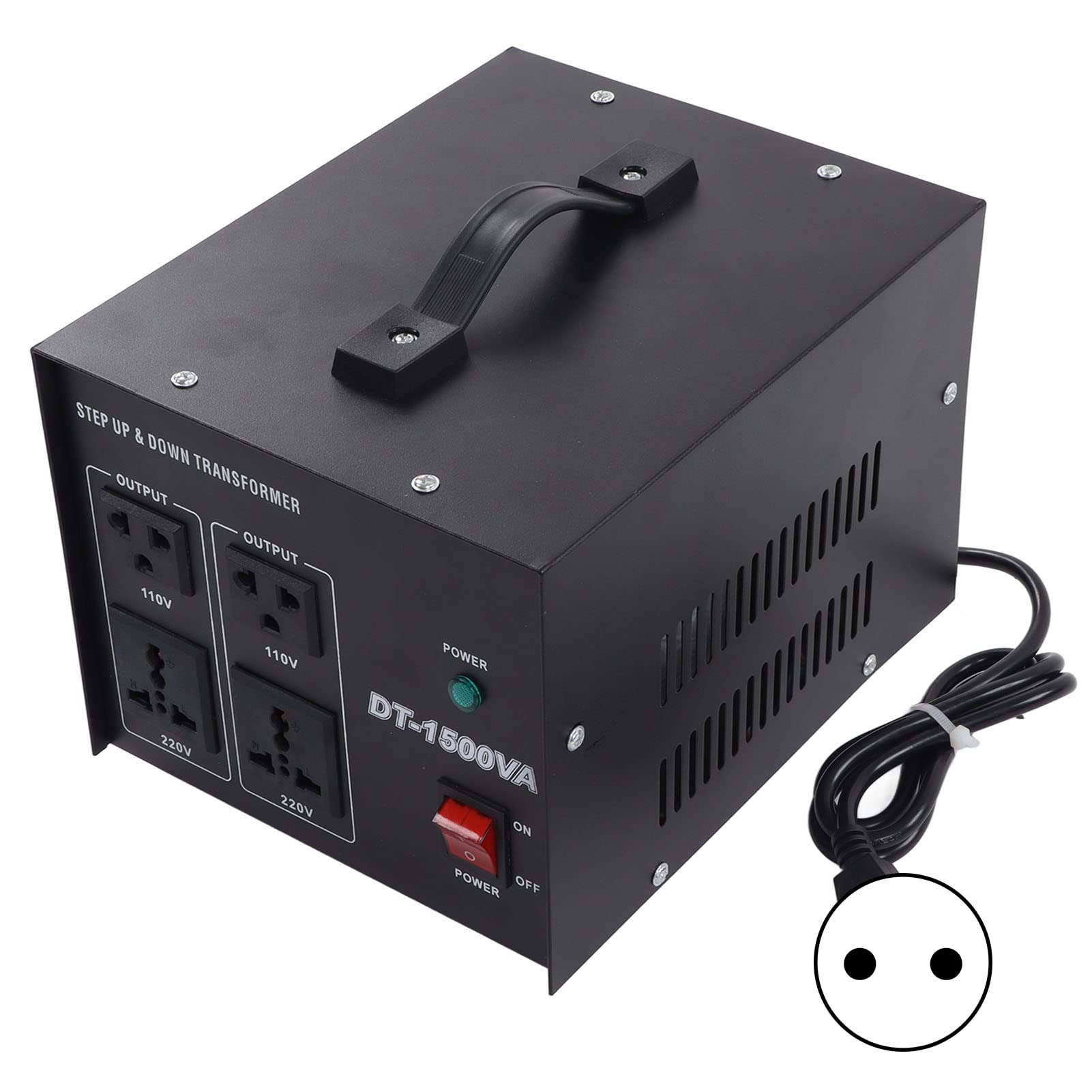 Przetwornica Napięcia o Dużej Wytrzymałości 1500 W Transformator Mocy Step Up Down 110 V do 220 V 220 do 110 z Przeciążeniem Zabezpieczenie Przed Przegrzaniem dla urządzeń (wtyczka UE)