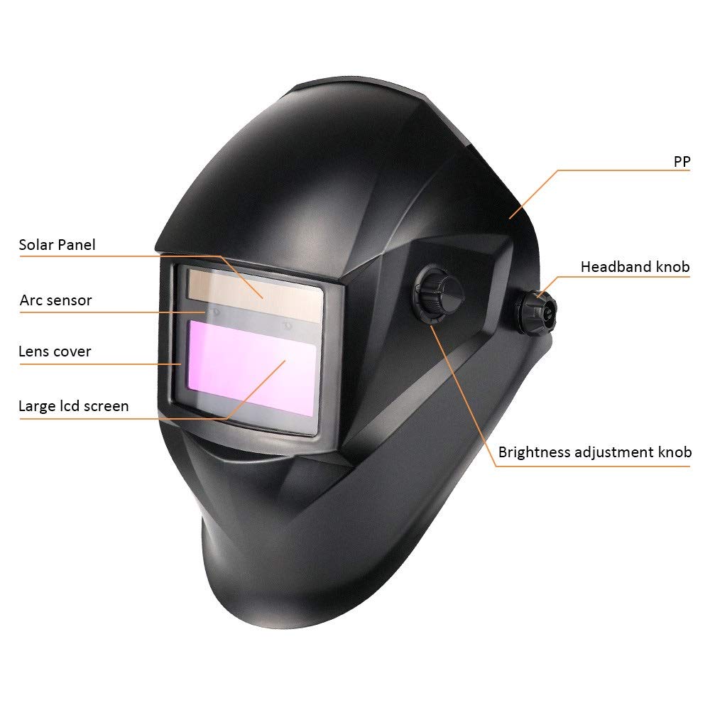 Careta Soldar Automatica,Casco de Soldadura Los soldadores filtro automático de oscurecimiento solar casco soldadura for la máscara/cap Gafas luz for trabajos