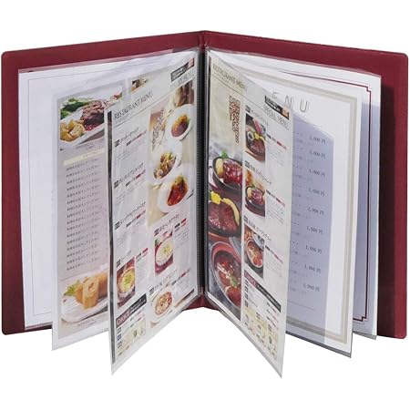 Amazon Co Jp メニューブック グレース ハードタイプ クリアファイル 12ページ 6枚12面 Puレザー バイオレット 文房具 オフィス用品