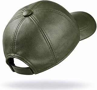 Genuine Sheepskin Leather Baseball Cap – Adjustable Urban Leather Hat for Men & Women, Soft Lambskin, One Size Fits S–2XL