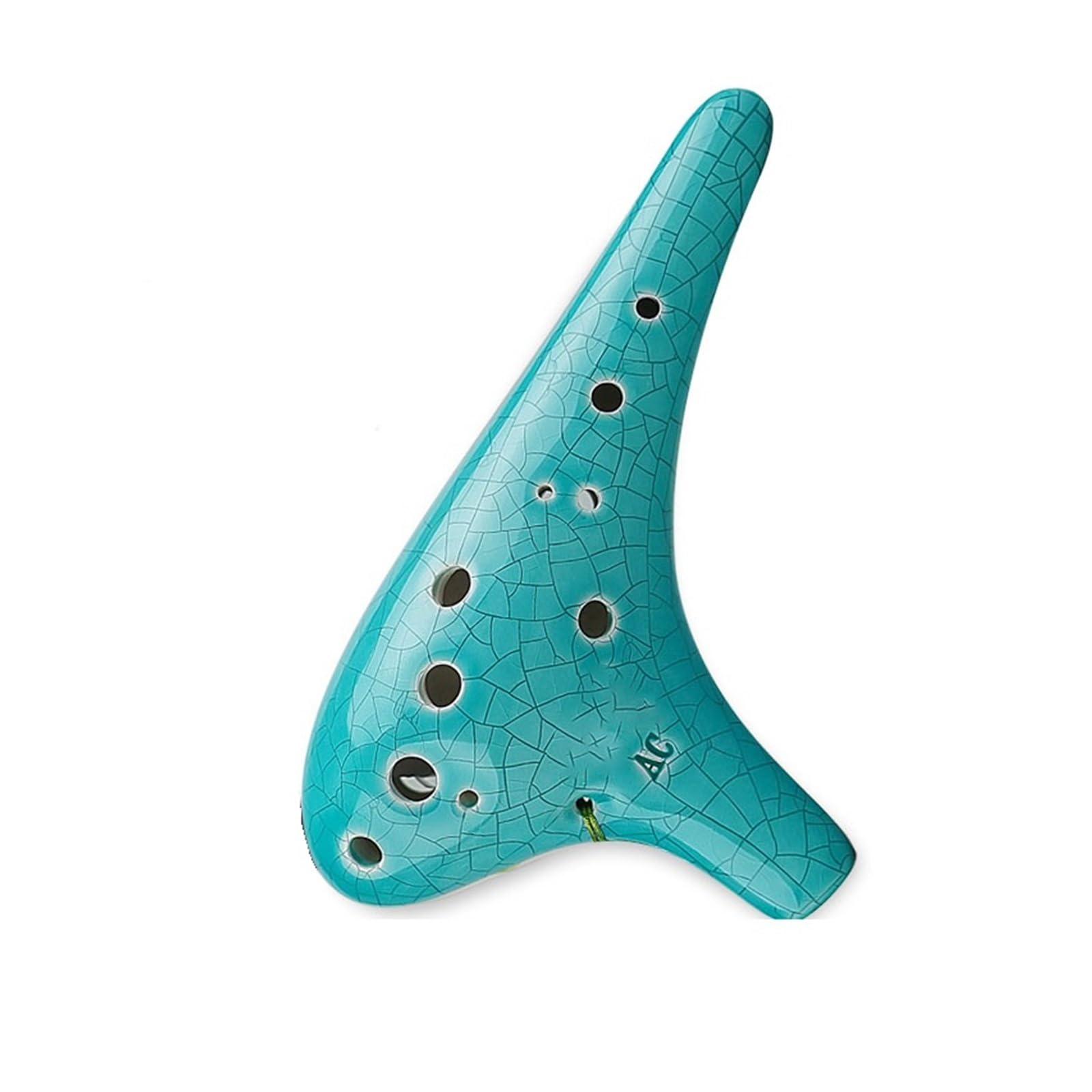 Ocarina Contralto A 12 Fori Chiave In Do Dipinta A Mano Smalto Per Principianti E Professionisti Strumento Ocarina Professionale(Cyan)