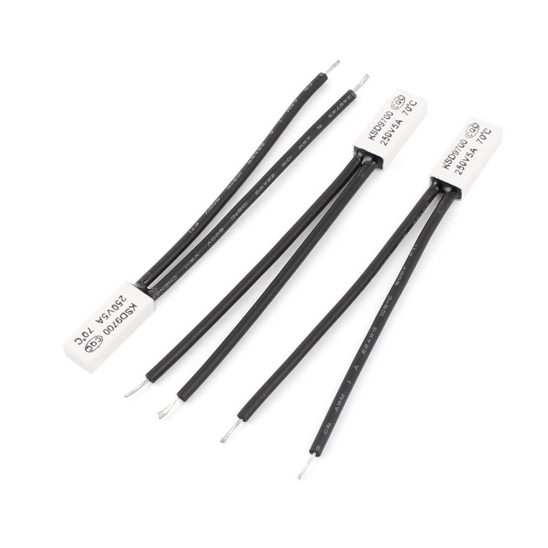 Sourcingmap 3 Pcs KSD9700 AC 250V 5A 70 Celsius NC Bimetal Temperature Switch