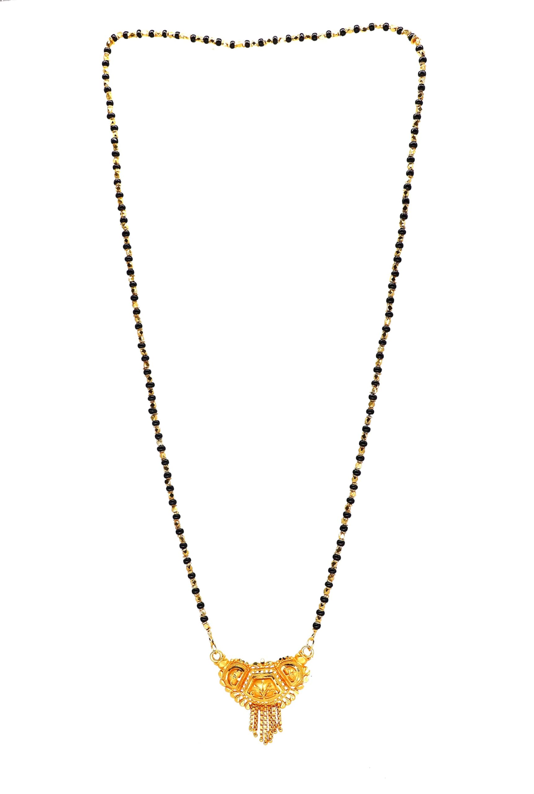 Women gold plated Stylish Mangalsutra chain (NL_HAR-BIG TORAN -MANAKA MALA SINGAL_100)-image-8
