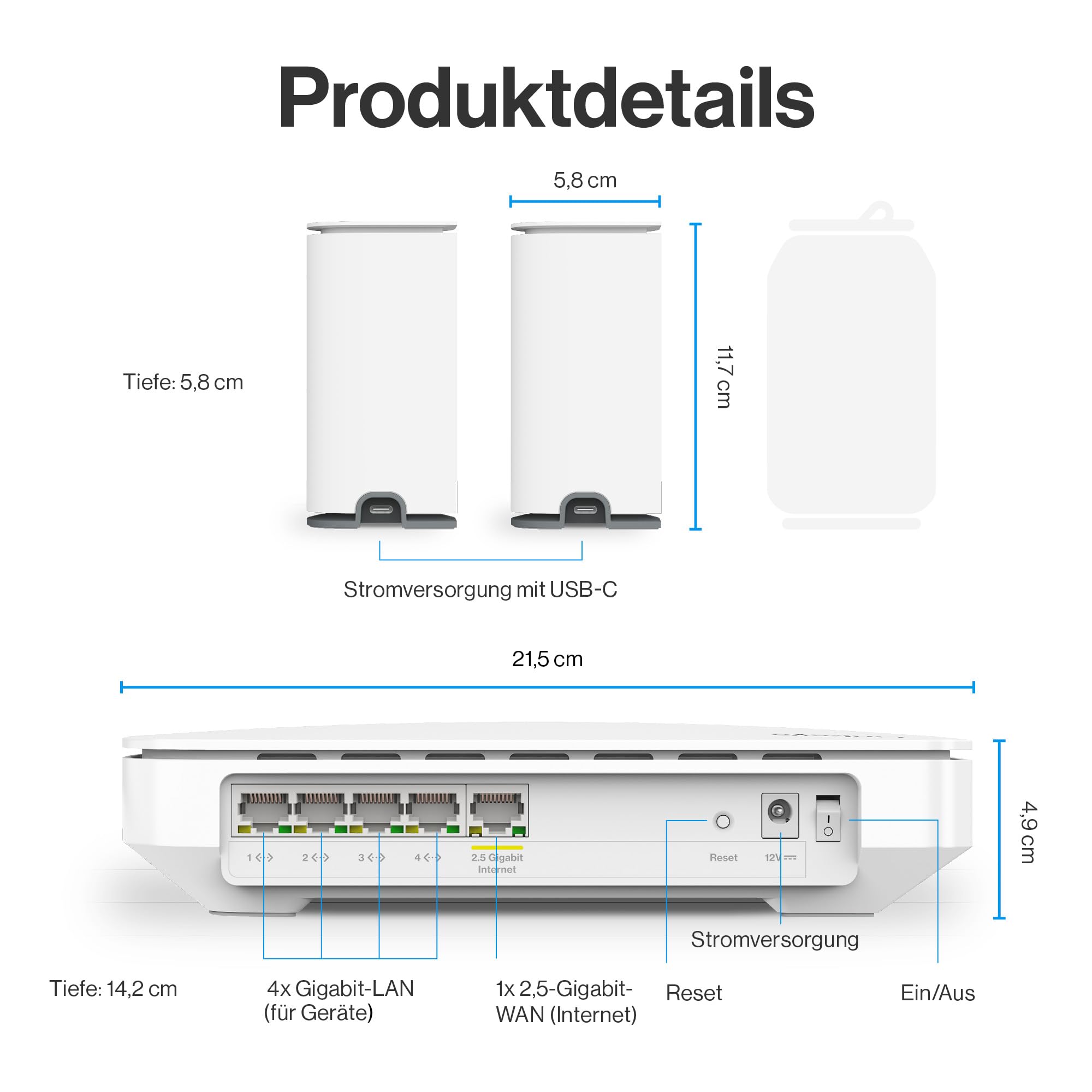 Linksys Velop Micro 6 Dual-Band Mesh-WLAN-System - WiFi 6-Router mit bis zu 3 Gbit/s für 465 m² und 150+ Geräte - ersetzt Internet Router und Extender, 3er Pack