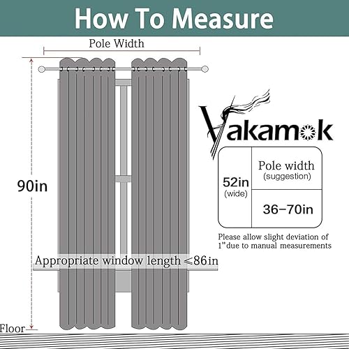 Miniatura 8 de Yakamok Cortinas opacas para oscurecer la habitación, paneles de ventana con aislamiento térmico y ojales sólidos en la parte superior para