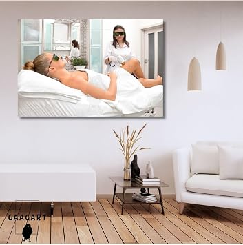 SODEF Canvas Wall Art Aesthetic Beauty Center Design 120x80cm Modern Home Decor Frameless - COK RENKLI, 12x8 inch
