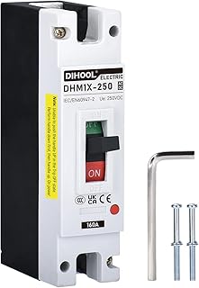 DIHOOL Main 160 Amp DC Circuit Breaker, 240V Battery Disconnect Switch, Master Switch for Car RV Marine Boat Truck Trolling