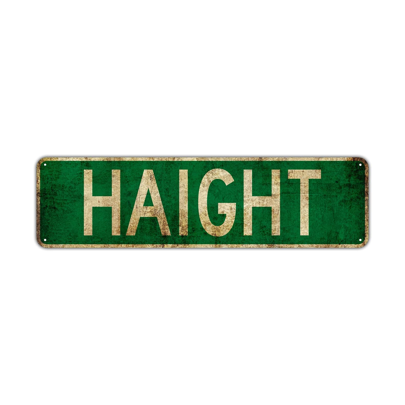 HOUVSSEN Haight Street Sign Rustic Vintage Retro Metal Decor Wall Shop Man Cave Bar Posters Tin Sign Metal Art Street Sign Wall Decoration Family Street Corner Garage Courtyard Corridor 4x16 Inch