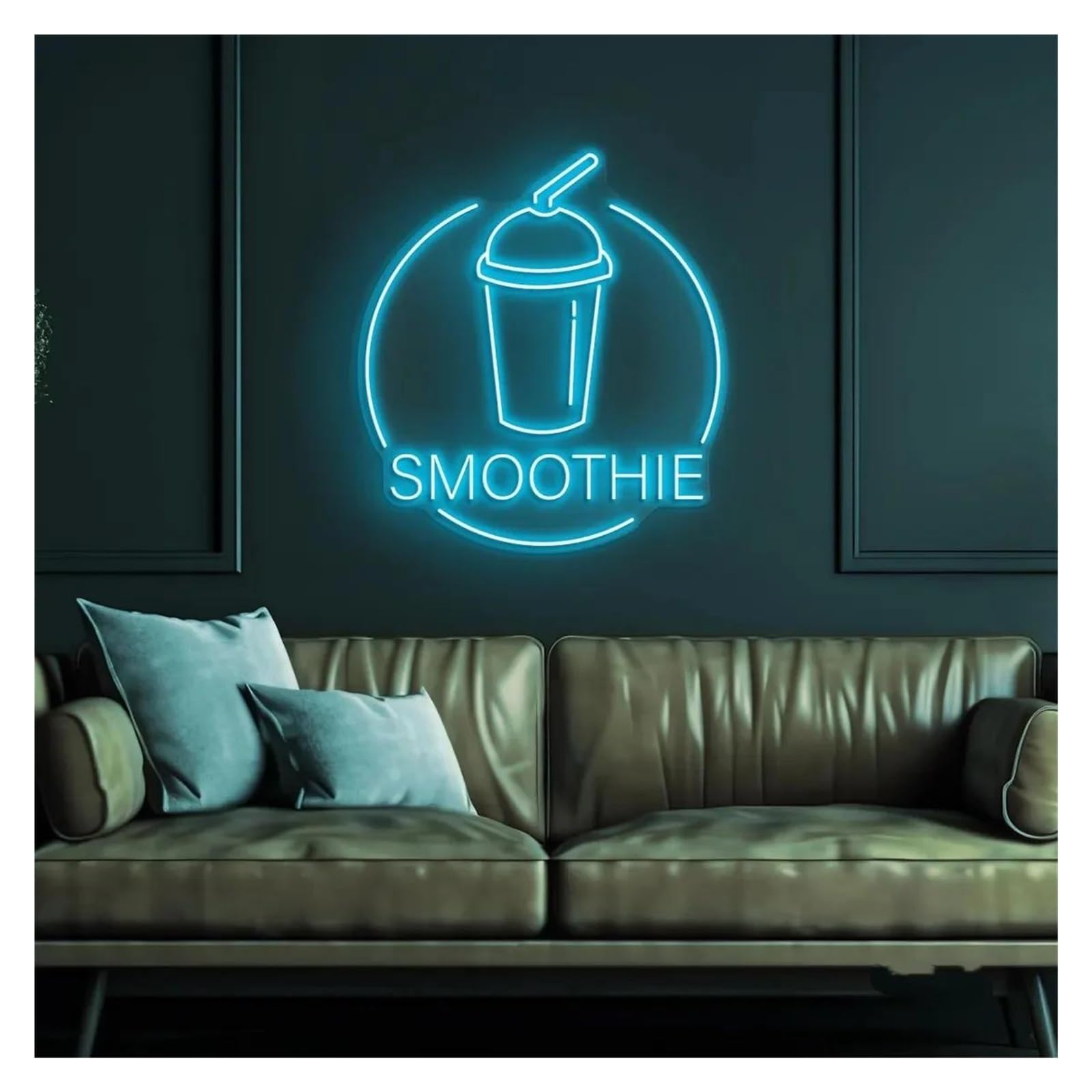 RONGCH Hanging Art Neon Signs Smoothie Neon Sign for Drink Corner Juice Shop Wall Art Decor Business Window Display USB Powered Dimmable 40cm(C)