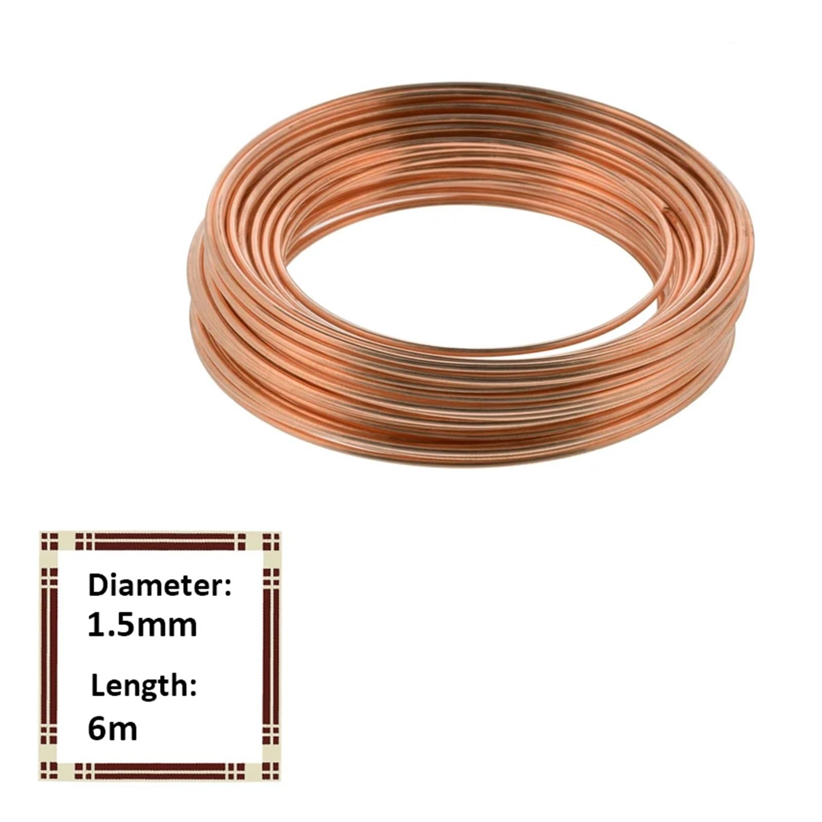 1300M-6M Przewód miedziany lakierowany 0,1 mm -1,5, przewód magnetyczny, emaliowany, cewka przewodu miedzianego(1.50mm 6m No Spool)