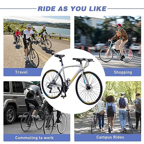 ZUKKA 700C Road Bike for Adult 24-Speed Unisex Hybrid Road