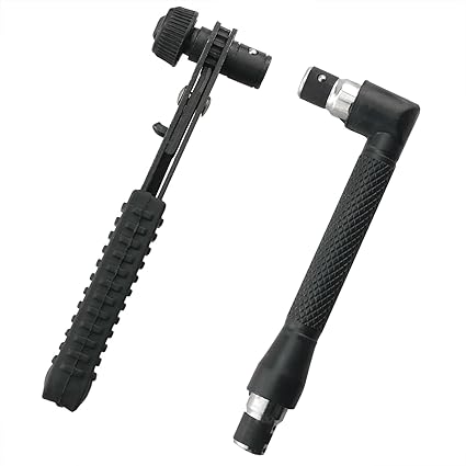 CHENJIN 2PCS Mini Quick Ratchet Wrench 1/4 (L-shaped and T-shaped) Mini Socket Wrench Screwdriver Handle and Socket Tool for Home Garage Metal Workshop