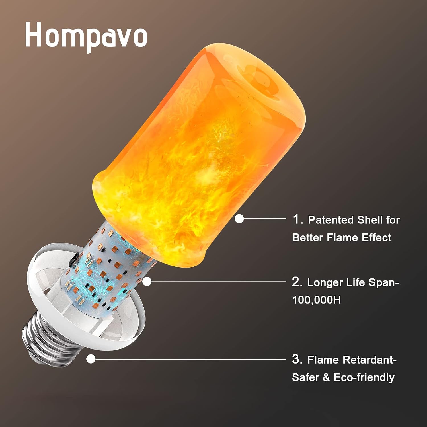 Hompavo 【Upgraded Flame Light Bulbs for Home Decor with Upside Down Effect image 4