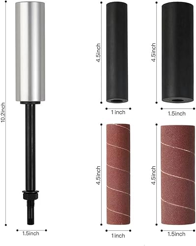 Miniatura 3 de Lijadora de husillo portátil de goma para taladro de 4-1/2 pulgadas x 1-1/2 pulgadas y 4-1/2 pulgadas x 1 pulgada (lijadora de tambor de mano)