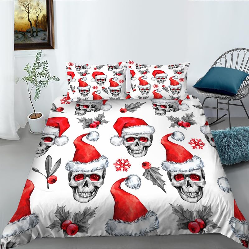 Funda nórdica de calaveras 220x240 cm con dos fundas de almohada