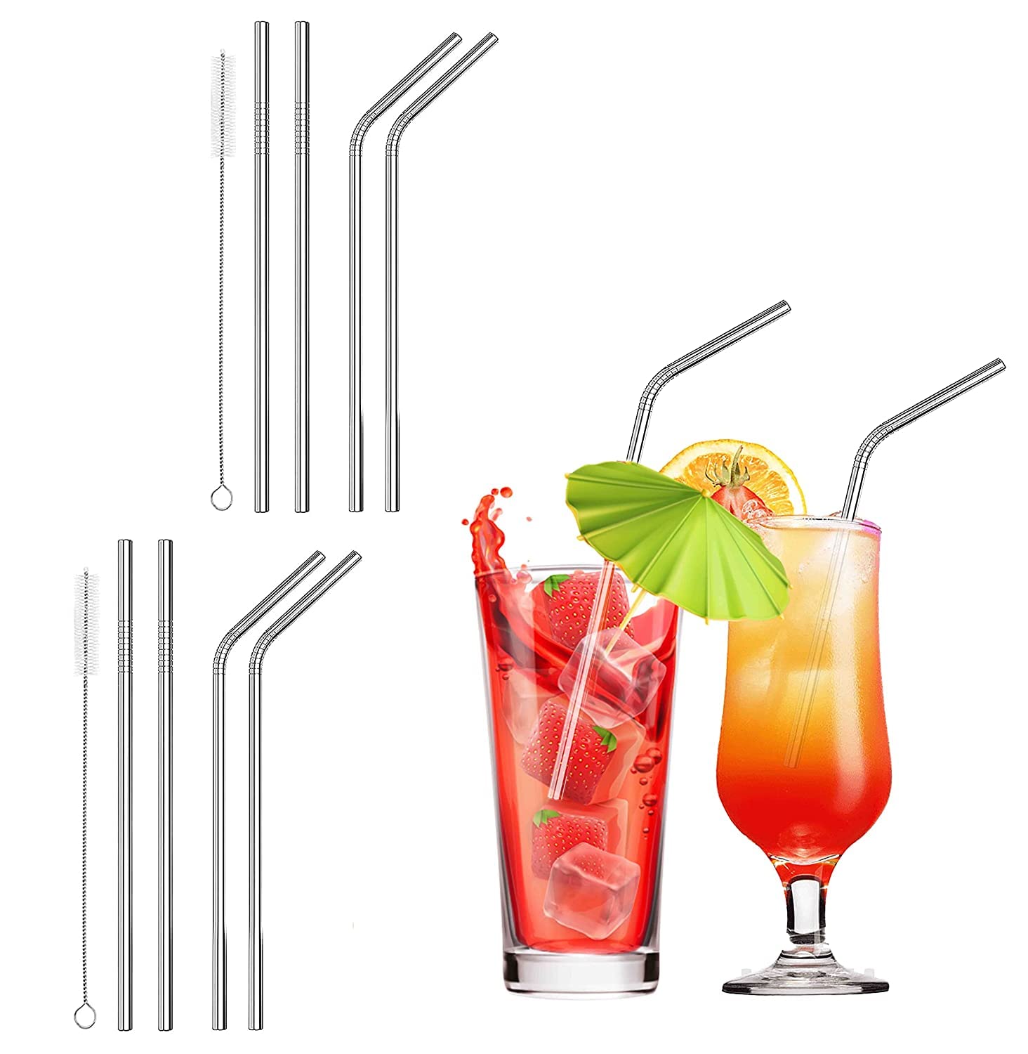 BullBear Reusable Stainless Steel Straw BPAFree Metal Straw